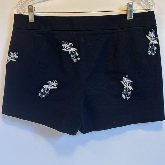 LOFT Navy Blue  Beaded Pineapple Short Shorts Women’s size 6 SUMMER SALE $12 - Picture 6 of 8
